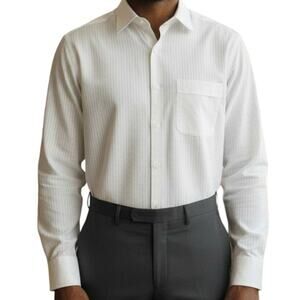 Tommy Bahama Dress Shirt Men 15.5 / 34-35 White Striped Long Sleeve